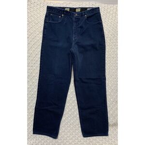 Croco Jeans Couture Mens Tag 34 Appx 32x30 Navy Blue‎ Demin Wide Baggy Straight
